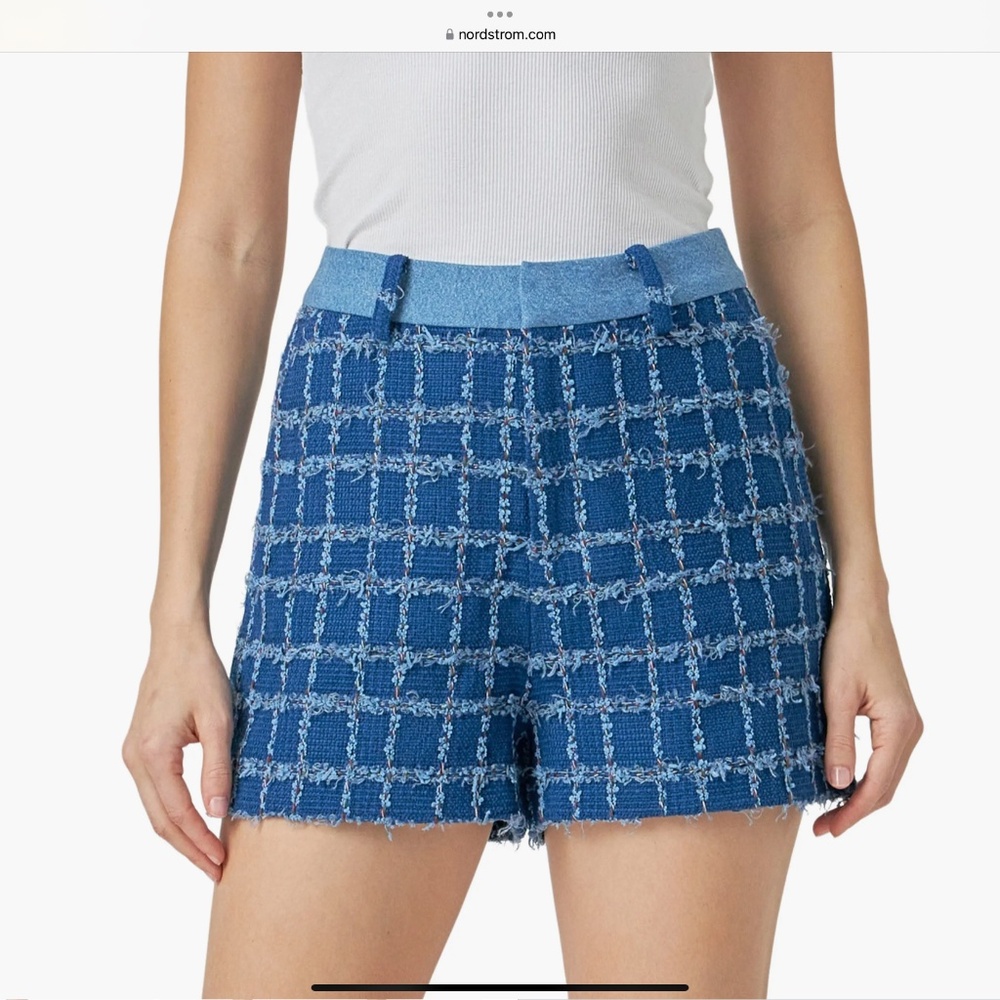 Endless Rose High Waisted Denim Tweed Shorts